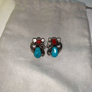 Authentic Turquoise And Sterling Silver Earrings
